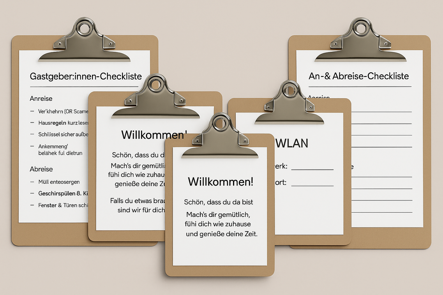 Gastgeberglück Starter-Set – Checklisten & Tools für Ferienwohnungen